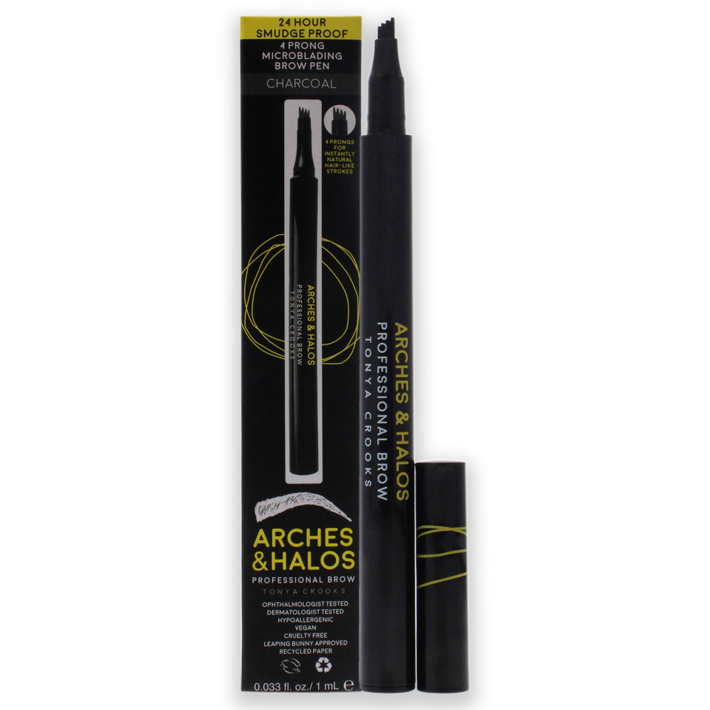 4 Prong Microblading Brow Pen- Charcoal Arches and Halos 0.033 oz Eyebrow Pencil